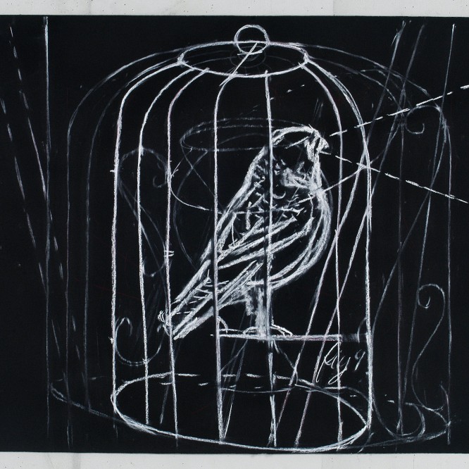 Drawing for The Magic Flute (Bird in Cage)